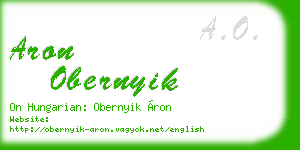 aron obernyik business card